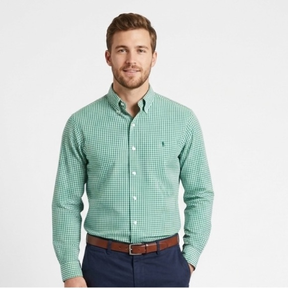 Polo Ralph Lauren Blake, green check long sleeve shirt large